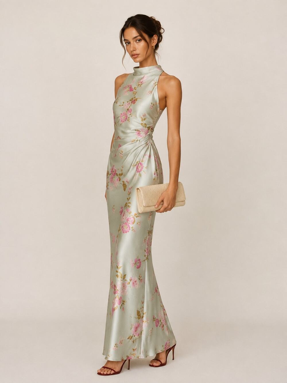 NWT Reformation Anaiis Silk Dress Windswept US4